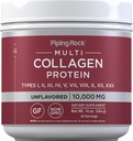 Piping Rock Multi Collagen Protéine Poudre de 16 oz Non aromatisé Type I II III V X. 10000mg Supplément complexe Peptides pour les hommes et les femmes