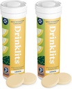 Drinklits Citron Immune Support Comprimés (2) Tube Bundle , Immunité quotidienne - 0g Sucre - Vitamines - Electrolytes - Mélange de plantes , 20 portions – 10 comprimés par tube