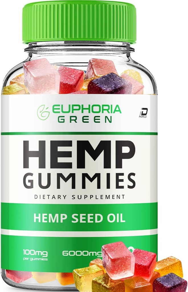 Gommies de chanvre vert d'Euphorie - avec extrait de graine de chanvre d'Euphorie Gommies de chanvre vert Supplément à base de plantes acouphènes, soutien à la santé et au mieux-être, tout naturel Gommy de chanvre vert d'Euphorie (1 Pack - 60 Gommies)
