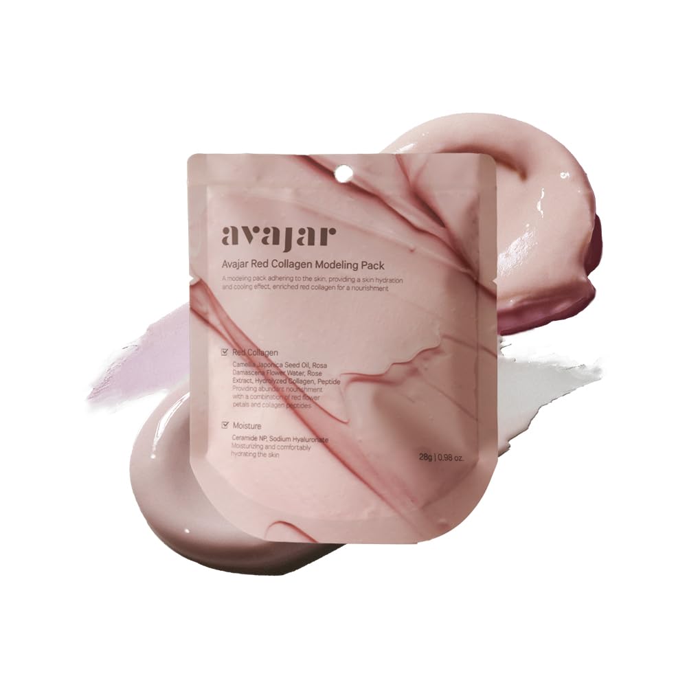 Avajar Red Collagen Modélisation Pack de Masque de Jelly Hydratant pour la peau Serrure et lifting de pores