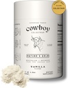 Poudre de colostrum de cowboy - Poudre de colostrum de viande bovine pour les femmes et les hommes - Colostrum entier laitant le premier jour - Supplément de colostrum de la fée de l'herbe pour la santé, l'immunité, la peau et les cheveux (Vanilla 40 portions)