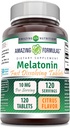 Formules étonnantes Melatonin 10 Mg.com Supplément pour comprimés à dissolution rapide Citrus Flavor.com Non-GMO.com Sans gluten Fabriqué aux États-Unis (1 Pack.com 120 Count)