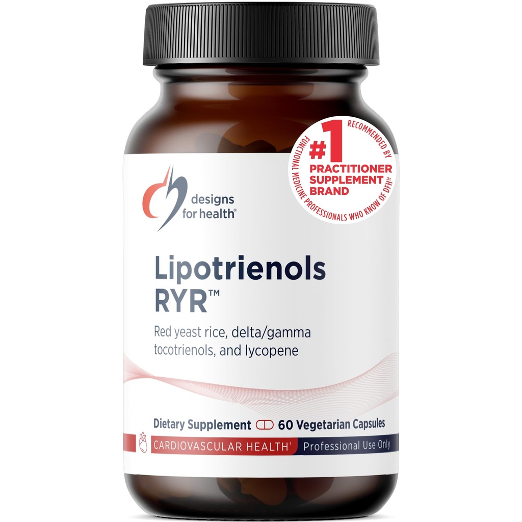 Conceptions pour la santé Riz de levure rouge avec tocotriénols + lycopène - Lipotrienols RYR, 1200mg RYR pour soutenir la santé cardiovasculaire + maintien des niveaux de lipides dans la gamme normale - végétalien (60 capsules)