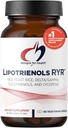 Conceptions pour la santé Riz de levure rouge avec des tocotriénols + lycopène - Lipotrienols RYR, 1200mg RYR pour soutenir la santé cardiovasculaire + maintien des niveaux de lipides dans la gamme normale - végétalien (60 capsules)