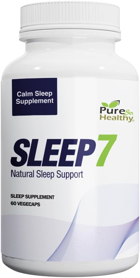Pure & Healthy Sleep7 Soutien de sommeil naturel avec/Magnésium glycinate, Mélatonine, L-Theanine, Valérien, Lemon Baume, GABA et Fleur de Passion