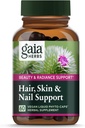 Gaia Herbs Hair, Skin & Nail Support - aide à promouvoir la santé de la peau, la croissance des cheveux et la croissance des ongles - avec le Quai à cheval, Alfalfa, Burdock, Gotu Kola & Nettle - 60 phytocapsules liquides végétaliens (15 jours d'approvisionnement)