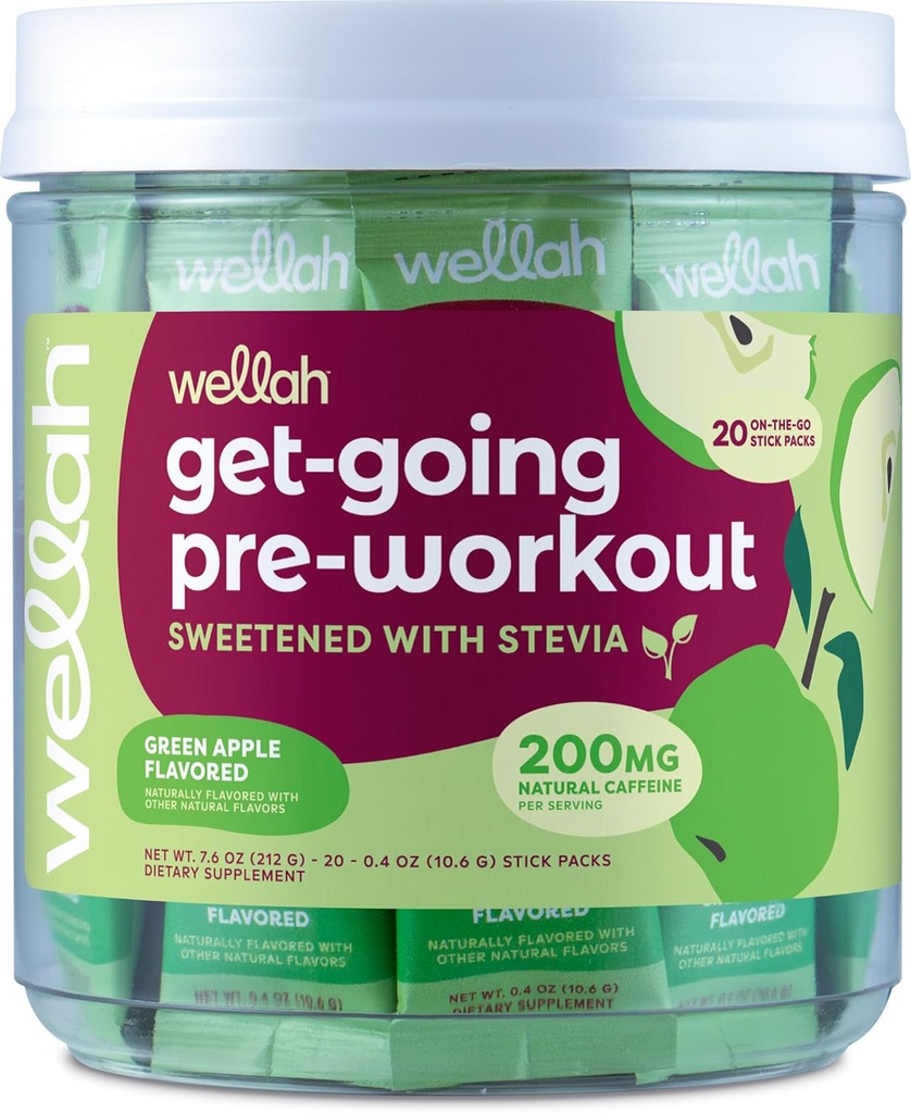 Wellah Get-Going Green Apple pré-entraînement Stickpacks (20 portions)
