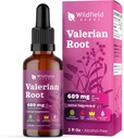 Extrait de racine valériane gouttes 1000mg (Valeriana officinalis) Supplément à base de plantes Absorbe mieux que les capsules, 2 mois d'approvisionnement, 84 portions, teinture sans alcool - 2 Oz, boîte de 1