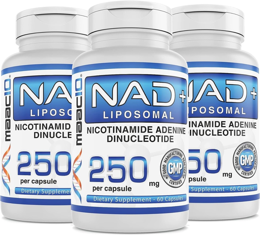MAAC10 NAD+ liposomique (180 x 250mg Capsules) ► supporte la fatigue et l'énergie accrue - non-OGM, sans gluten, végétalien (3 pack)