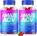 labs de taille - Amaze ACV Gommies de kéto pour la perte de poids - Gommies de vinaigre de cidre de pomme Keto biologique, aide à augmenter l'énergie (120 Gommies) (paquet de 2)
