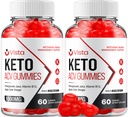 (2 Pack) Vista Keto ACV Gummies - Advanced Formula Vista Keto Plus ACV Gummies Apple Cider Vinegar Vista ACV Dietary Supplément Hommes Femmes (120 Gummies)