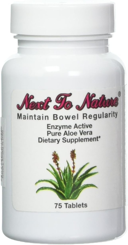Next to Nature Tablets: Herbal Aid to Regularity, Pure Aloe Vera Dietary Supplement, 75 Tablets