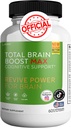 Total Brain Boost - Supplément de soutien au cerveau Améliorer la mémoire et la focalisation Brain Fog & Boost Fonction cognitive 120 Capsules naturelles