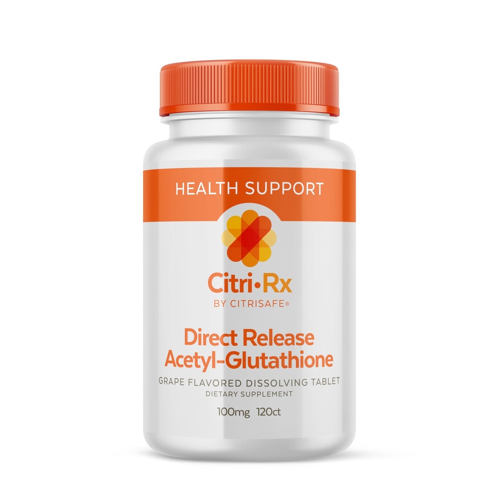 CitriRx Direct Release Acetyl Glutathione 100mg, 120 ct Lozenges - 4 Month Supply - Grape Flavor - Made in USA
