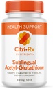 CitriRx Sublingual acétylglutathion 100mg, 120 ct Lozenges - 4 Mos d'approvisionnement - Arôme de raisin - Fabriqué aux États-Unis