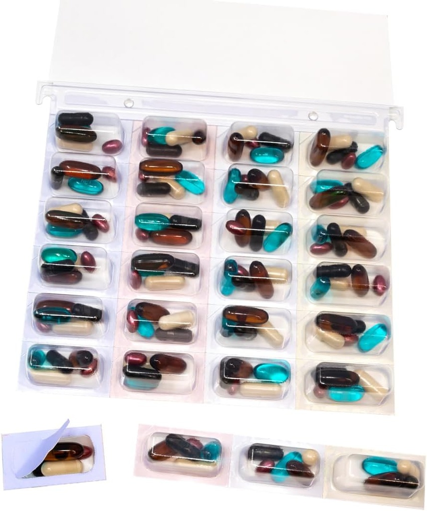 Plaquettes thermoformées à scellement froid, 2XL Controlled & Unit Dose Pill Packaging System 6 Pack, couleur codée, séparation facilement perforée, aucun équipement d'étanchéité nécessaire