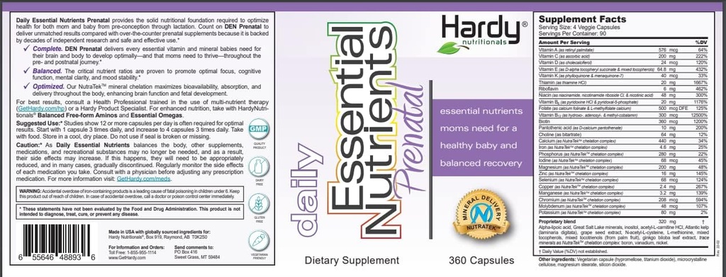 Nutriments essentiels quotidiens Prénatals : le supplément prénatal le plus complet pour les mères enceintes et allaitantes - Micronutriments à large spectre