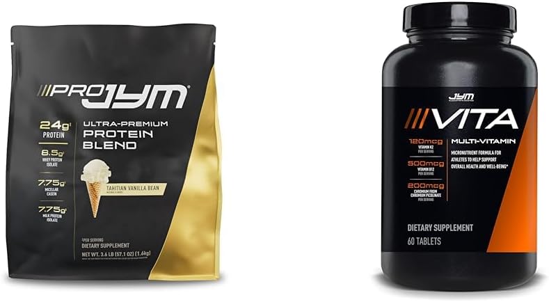Supplément JYM Science PRO JYM 45 portions - Tahitian Vanilla Bean & tamin & Mineral Support, Vitamine A, C, B6, B12, E, K, Boron, Biotine, Potassium 60 comprimés
