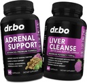 Soutien adrénal Cortisol & Liver Cleanse Detox Supplement - Suppléments de fatigue adrénal pour la santé de Cortisol - Liver Gallbladder Formule de soins Capsules et lait naturel Thistle Dandelion Suppléments