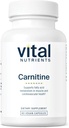 Nourriments vitaux Carnitine 500mg de L-Carnitine Supplément pour le soutien de la santé cardiaque