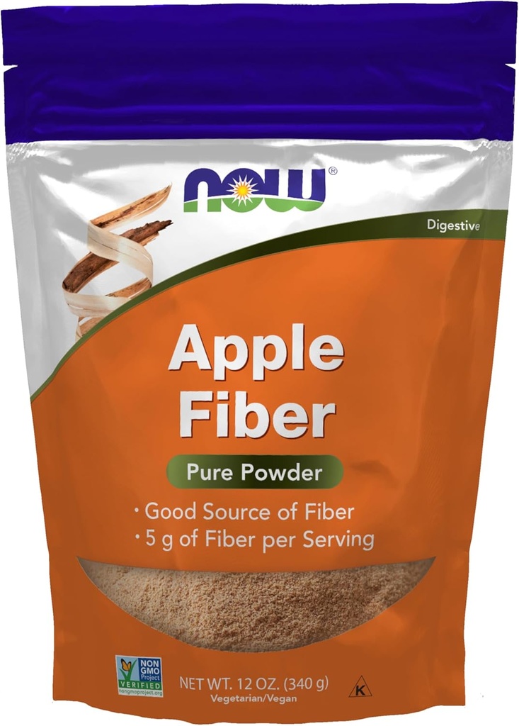 Suppléments, poudre de fibre de pomme pure avec pectine de pomme, projet non-OGM vérifié, 12-Ounce