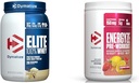 Dymatize Whey Protéines et pré-entraînement Combo, Elite 100% Whey Protéines Poudre Gourmet Vanilla 26 Servir, Energyze pré-entraînement Poudre pour hommes et femmes Fraise Lémonade Saveur 30 portions
