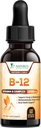 B-12 Vitamin Energy Drops (Methylcobalamin) Extra Strength Super B Complex - Sublingual B12 Liquid for Immune Support, Heart Health & Cellular Energy Support, Raspberry Flavored - 2 Fl Oz