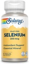 Sélénium sans levure Solaray 200mcg, Capsules de sélénium pour une fonction thyroïdienne saine et un soutien immunitaire, supplément d'absorption élevée, végétalien, 90 portions, 90 VegCaps