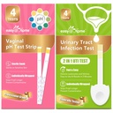 Easy@Home Bandes de test du pH vaginal et trousses de test UTI (8 comtes) : Infection des levures, BV, tests UTI pour les femmes, résultats rapides précis, 4 infections urinaires et 4 tests du pH féminin