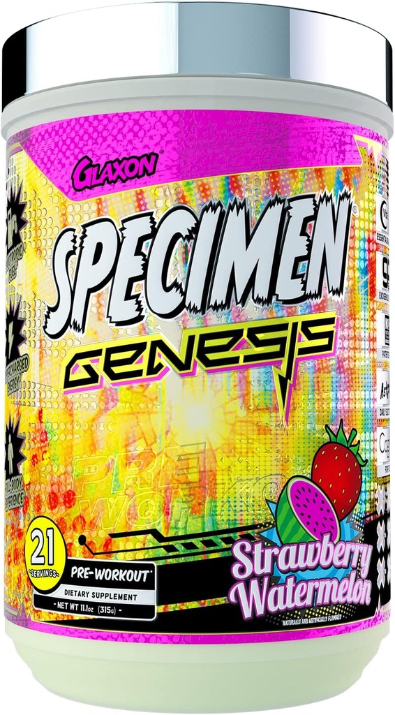 Specimen Full Spectrum High Stimulant Pre-Workout Powder (poudre de pré-entraînement) Supercharged Energy & Muscle Pumps + Focus & Hydratation.