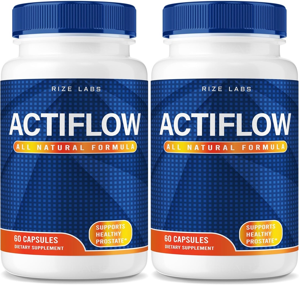 les laboratoires de taille (2 packs) Capsules Actiflow, supplément d'Actiflow Advancedl pour améliorer le bien-être, formule de résistance maximale Actiflow, examen de la chaleur prostatique Actiflow (120 capsules)