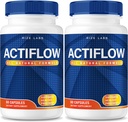 les laboratoires de taille (2 packs) Capsules Actiflow, supplément d'Actiflow Advancedl pour améliorer le bien-être, formule de résistance maximale Actiflow, examen de la chaleur prostatique Actiflow (120 capsules)
