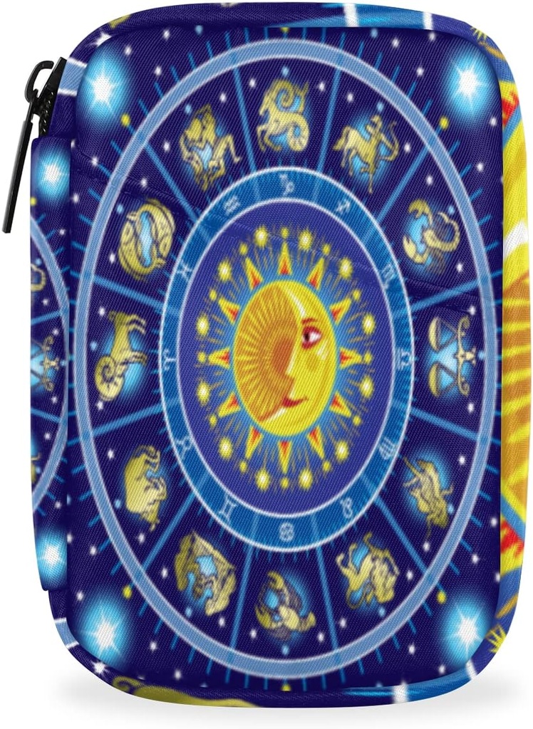 Horoscope Circle Pill Case Weekly Medicine Organizer with Travel Bag Seven-Day Pill Box Vitamin Supplement Box Fish Oil Pills Holder
