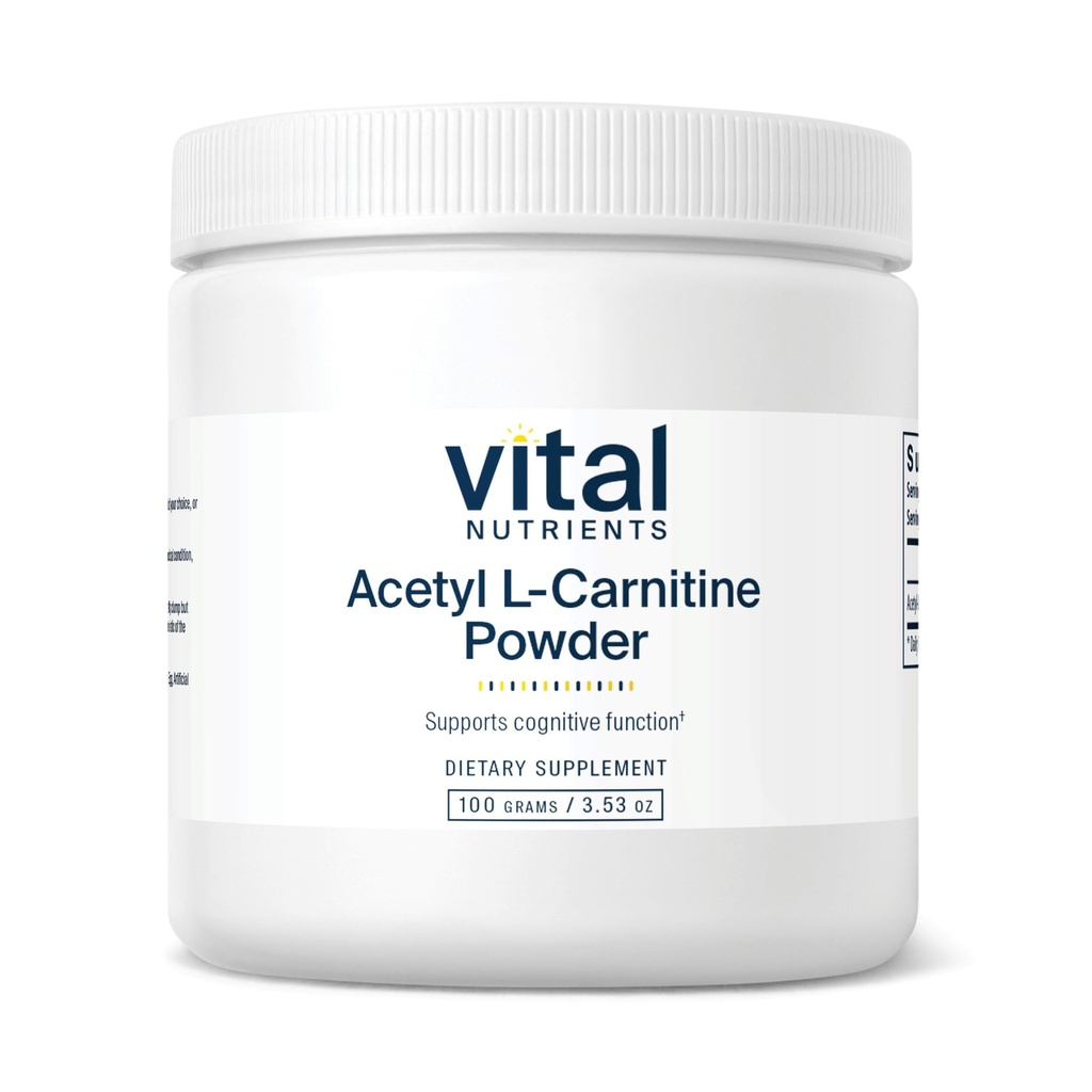 Nutriments vitaux Poudre d'acétyle L-Carnitine: Cerveau, mémoire et supplément de soutien cognitif.