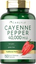 Carlyle Cayenne Capsules de poivres : 40 000 HU, Supplément sans OGM et sans gluten