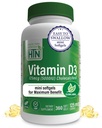 Santé Thru Nutrition Vitamine D3 5000iu 360 Mini Softgels pour l'offre maximale de l'année d'utilité $ 125mcg Cholecalciferol $ 3rd Party Tested $ Non-OGM USP Grade en bio EVOO.Immune Health Support