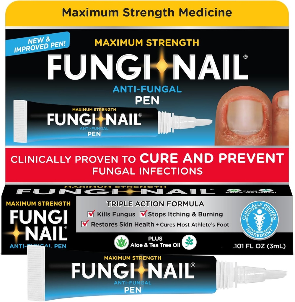 Solution antifongique pour les applicateurs de stylos fungi-nail, tue les champignons qui peuvent conduire à l'ongle et aux athlètes avec Tolnaftate et cliniquement prouvé pour guérir et prévenir les infections fongiques, 0,101 Fl Oz (paquet de 1)