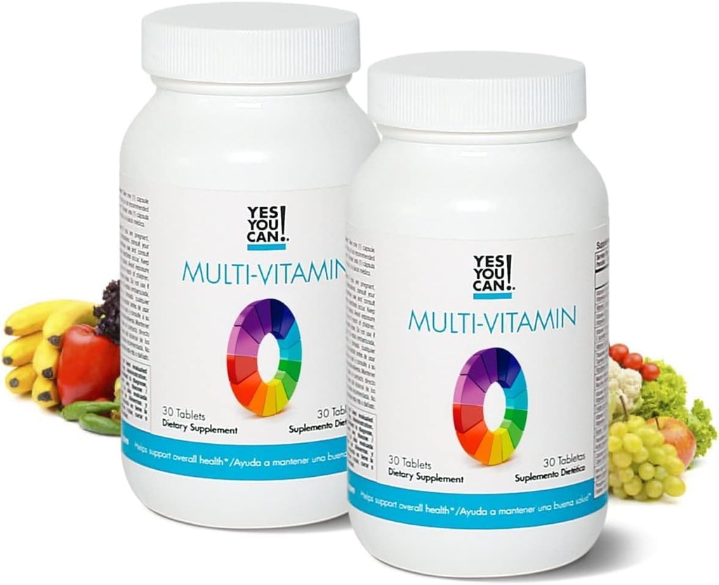 Yes You Can! Daily Multivitamins for Men and Women - Helps Assist Overall Health & Well-Being, Contains Antioxidants, Rich in Vitamin A, B, C & E - Daily Vitamins - 30 Tablets - 2 Pack