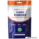 Poudre d'acide aminobutyrique Gamma vitamatique 750 mg par portion - 250 grammes - également appelé GABA - 333 portions