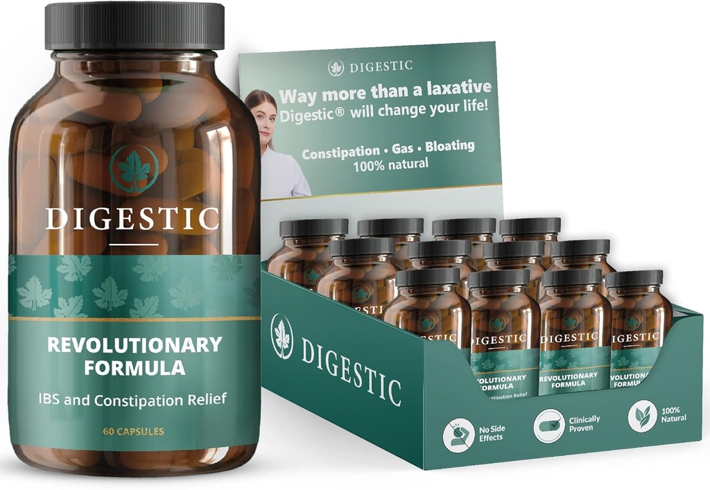 Digestic - Laxatif pour Relief de Constipation - Adoucisseur de tabouret pour Constipation sévère IBS 100% Naturel - 720 Capsules - Colon Detox Cleanse, pour Bloating and Gas Relief - Professional Reseller Pack
