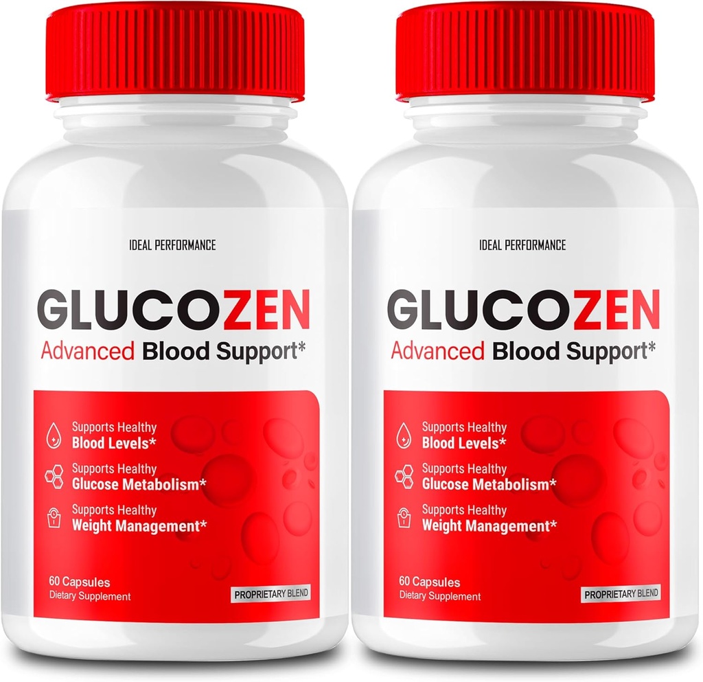 Glucozen Capsules, Glucozen Support Supplement Pills - Maximum Strength, Glucozen Health & Wellness Capsules, Glucozen All Natural Formula Pills, Gluco Zen Health Capsules Reviews (2 Pack)