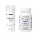 Skinuva® Scar (1 oz) & Bruise (14 capsules) - Crème de silicone évoluée avec facteurs de croissance et traitement homéopathique de l'humidité avec Arnica, Bromelain & Zinc