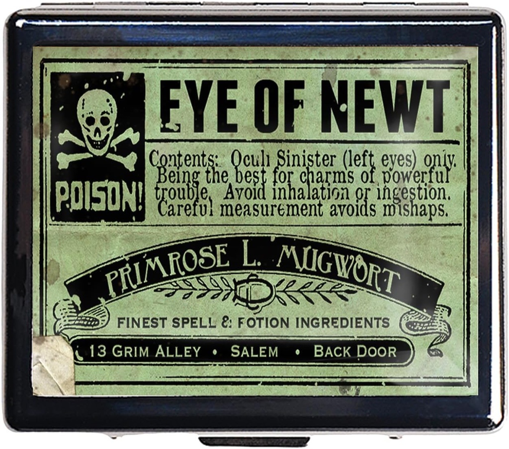 Silver Vintage Pill Box Boîte à pilules métalliques de 7 jours avec miroir et 8 compartiments Mignon organisateur de pilules de voyage pour la chasse (Eye of Newt)