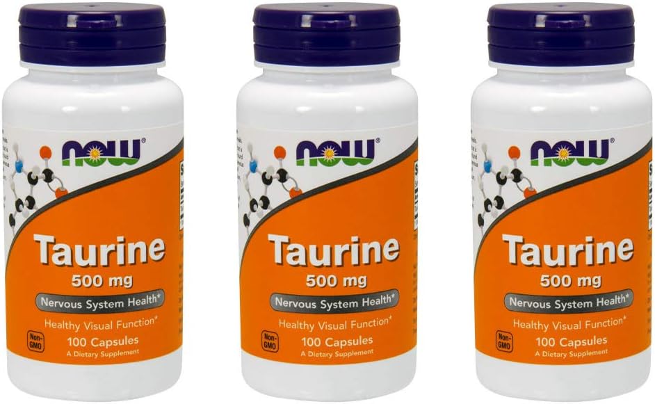 Taurine 500mg, 100 capsules (paquet de 3)