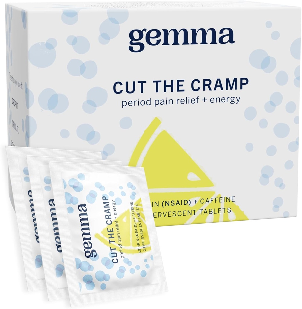 Gemma Couper la crampe - Crampe menstruelle rapide et soulagement de la douleur période - Formule multisymptôme traite les crampes menstruelles, la fatigue, le ballonnement, les maux de tête en 15 minutes