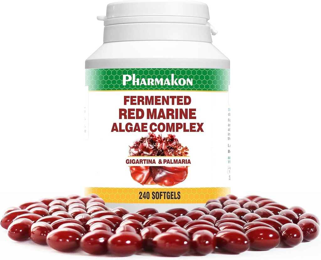 PHARMAKON Complexe d'algues marines rouges fermentées, teneur réduite en carrageenan, Gigartina & Dulse (240, Softgel)