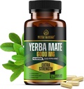 6000mg Extra Strength Yerba Mate High Potency, 60mg de caféine par gélule, Suppléments d'extraits pour l'énergie naturelle propre, meilleure concentration, nootropique, fabriqué aux États-Unis - 120 capsules