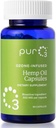 PurO3 Capsules d'huile de chanvre - Huiles ozonées pures à haute puissance pour le soutien immunitaire et les avantages pour le bien-être - Supplément à l'oxygène organique infusé - 90 Softgels Veggie