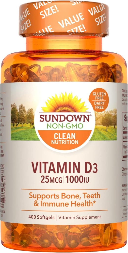 Sundown Vitamin D3, 400 Softgels