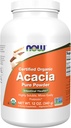 MAINTENANT Aliments suppléments, Acacia poudre pure, certifié biologique, hautement soluble, mélange facilement, santé intestinale*, 12-Ounce